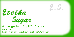 etelka sugar business card